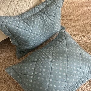 Set of 2 Burlington Laura Ashley Blue Floral Pillow Shams